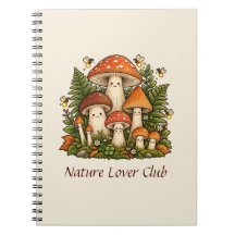 Cahier à reliure spirale Cottagecore Champignon Mi