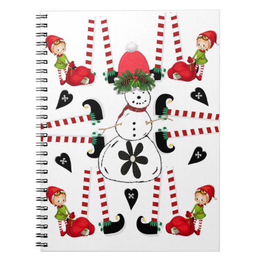 Cahier à reliure spirale de Noël Bonhomme de neige (Devant)