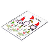 Cahier à reliure spirale de Noël Pélicans (Côté gauche)