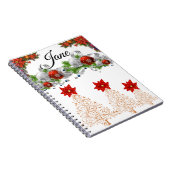 Cahier à reliure spirale de Noël Poinsettia (Côté Droit)