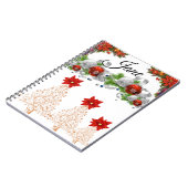 Cahier à reliure spirale de Noël Poinsettia (Côté gauche)