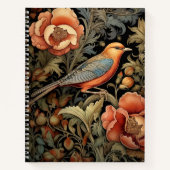 Cahier à reliure spirale - Design oiseau Art Nouve (Devant)