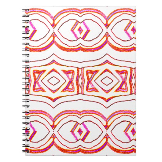 Cahier à reliure spirale, design tendance rouge bl (Devant)