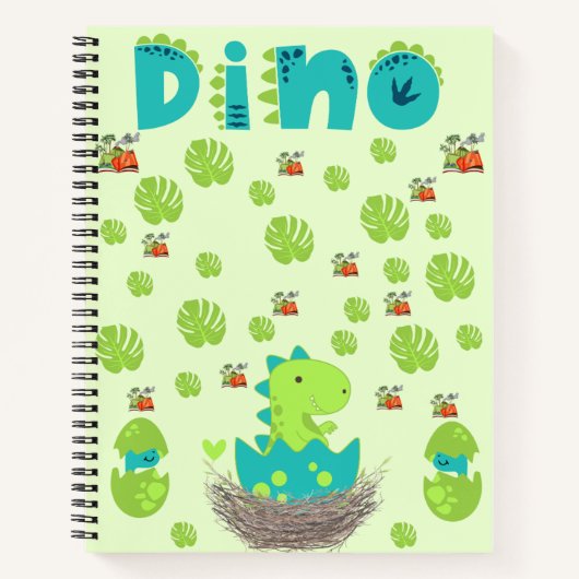 Cahier à reliure spirale Dino Hatch & Jungle Leave (Devant)