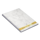 Cahier à reliure spirale élégant en marbre blanc o (Côté Droit)