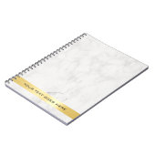 Cahier à reliure spirale élégant en marbre blanc o (Côté gauche)