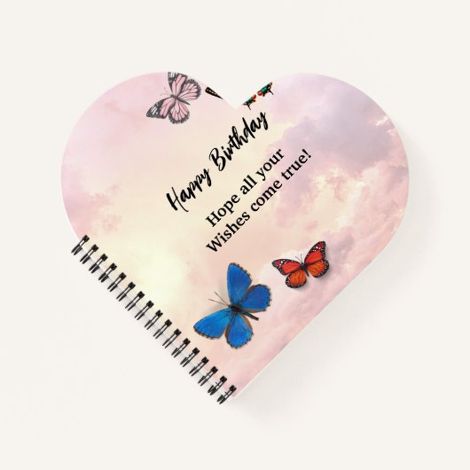 Cahier à reliure spirale en forme de cœur (Devant)