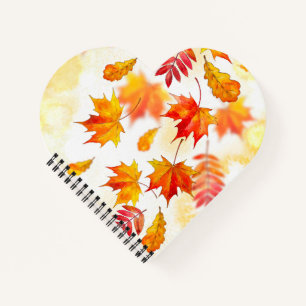 Cahier à reliure spirale en forme de cœur