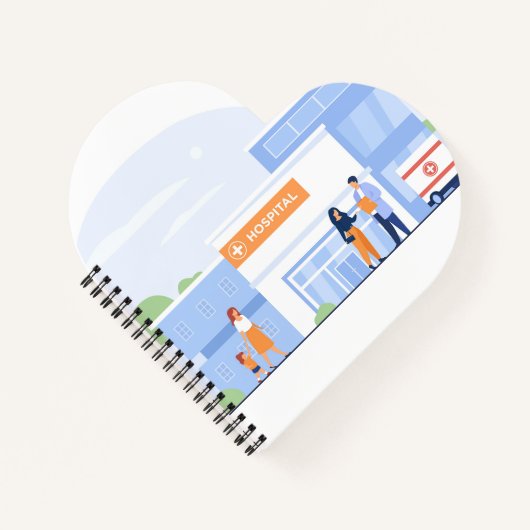 Cahier à reliure spirale en forme de cœur (Devant)