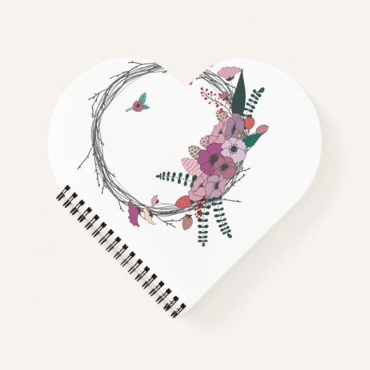 Cahier à reliure spirale en forme de cœur (Devant)