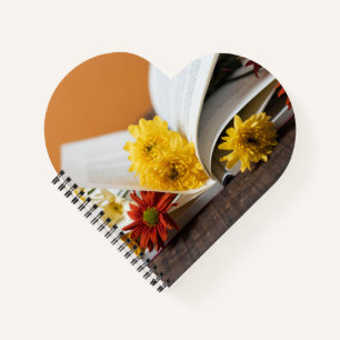 Cahier à reliure spirale en forme de cœur