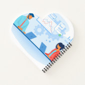 Cahier à reliure spirale en forme de cœur (Dos)