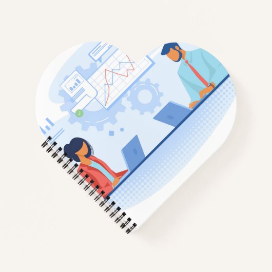 Cahier à reliure spirale en forme de cœur (Devant)