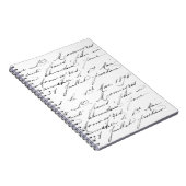 Cahier à reliure spirale - Exemple d'écriture manu (Côté Droit)