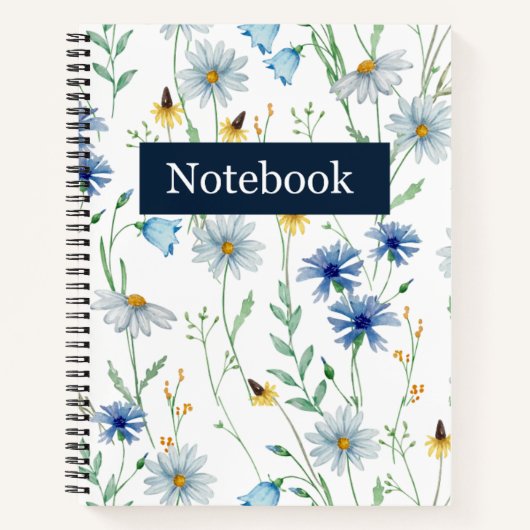 Cahier à reliure spirale Fleur Bleue Sauvage 🌸 (Devant)