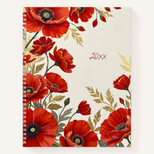 Cahier à reliure spirale Fleurs de Coquelicots