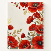 Cahier à reliure spirale Fleurs de Coquelicots (Dos)