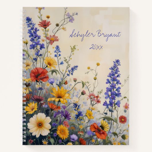 Cahier à reliure spirale Fleurs sauvages (Devant)