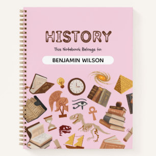 Cahier à reliure spirale Histoire Rose & Marron –