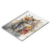 Cahier à reliure spirale Kitten à l'aquarelle avec (Côté gauche)