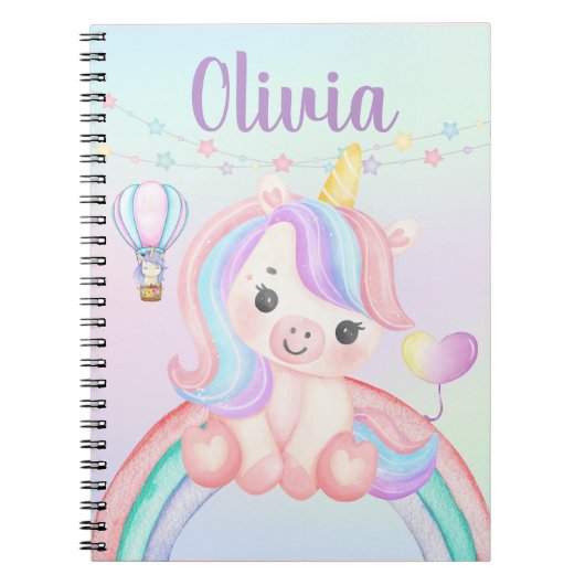 Cahier à reliure spirale Licorne – Dessin pastel f (Devant)