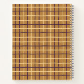 Cahier à reliure spirale marron moutarde à carreau (Dos)