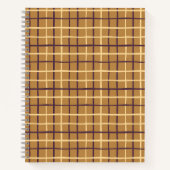 Cahier à reliure spirale marron moutarde à carreau (Devant)