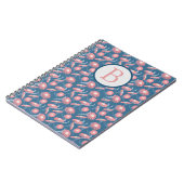 Cahier à reliure spirale monogrammé jolies fleurs  (Côté gauche)