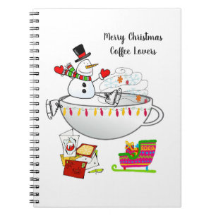 Cahier à reliure spirale Noël Bonhomme de neige