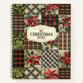 Cahier à reliure spirale Noël Patchwork vintage (Devant)