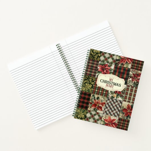 Cahier à reliure spirale Noël Patchwork vintage (Intérieur)