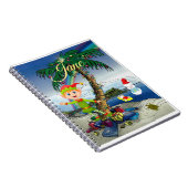 Cahier à reliure spirale Noël Santa Beach Bum (Côté Droit)