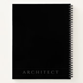 Cahier à reliure spirale noir 8,5x11 pour architec (Dos)