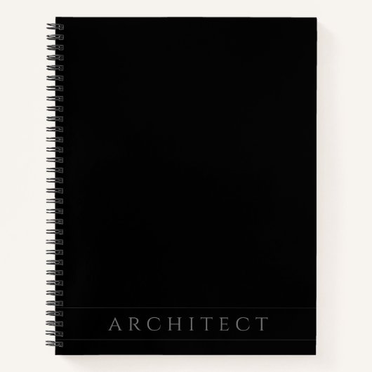 Cahier à reliure spirale noir 8,5x11 pour architec (Devant)