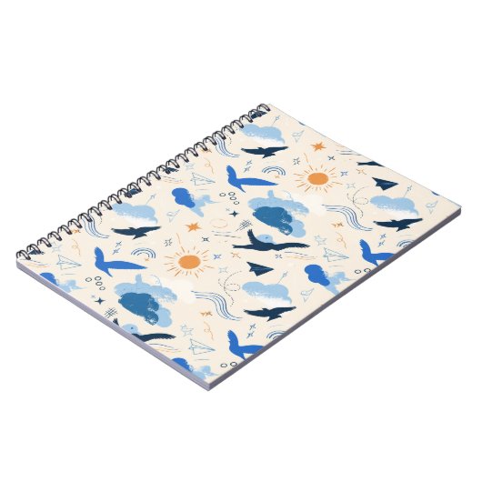Cahier à reliure spirale Oiseaux rêveurs et Nuages (Côté gauche)