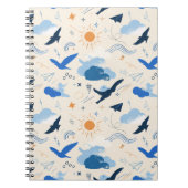 Cahier à reliure spirale Oiseaux rêveurs et Nuages (Devant)