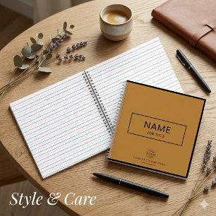 Cahier à reliure spirale personnalisé avec nom et