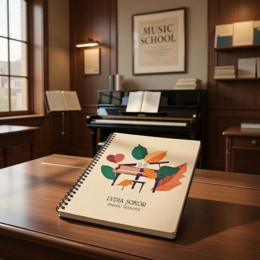 Cahier à reliure spirale pour cours de piano perso