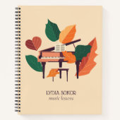 Cahier à reliure spirale pour cours de piano perso (Devant)