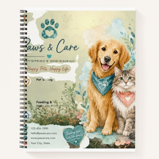 Cahier à reliure spirale pour gardien de chats et (Devant)