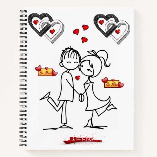Cahier à reliure spirale pour la Saint-Valentin (Devant)