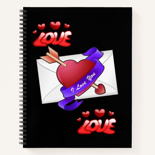 Cahier à reliure spirale pour la Saint-Valentin (Devant)