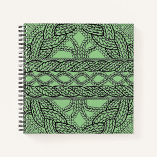 Cahier à reliure spirale SAGE CABLE KNIT 8,5x8,5