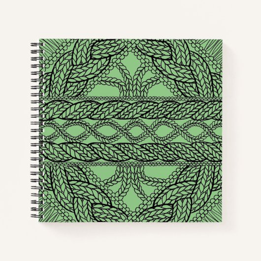 Cahier à reliure spirale SAGE CABLE KNIT 8,5x8,5 (Devant)