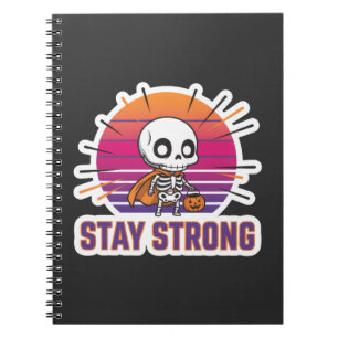 Cahier à reliure spirale squelette mignon Stay Str