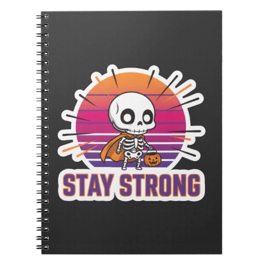 Cahier à reliure spirale squelette mignon Stay Str (Devant)