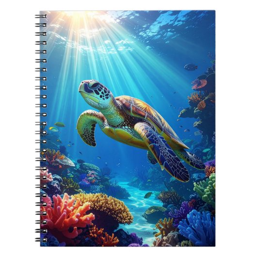 Cahier à reliure spirale Tortue de mer (Devant)