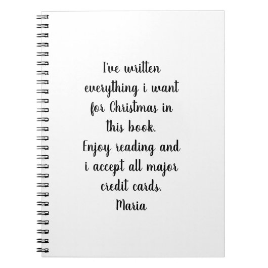 Cahier à reliure spiralée Noël écrit tout souhait (Devant)