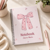 Cahier à ruban coquette rose mignon