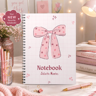 Cahier à ruban coquette rose mignon